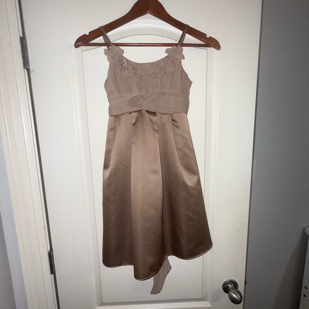 Elegant Tan Kids Dress